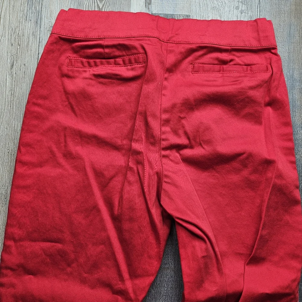 Janie And Jack Size 10 Red Trouser Pants Tuxedo Stripe Red Adjustable Waist